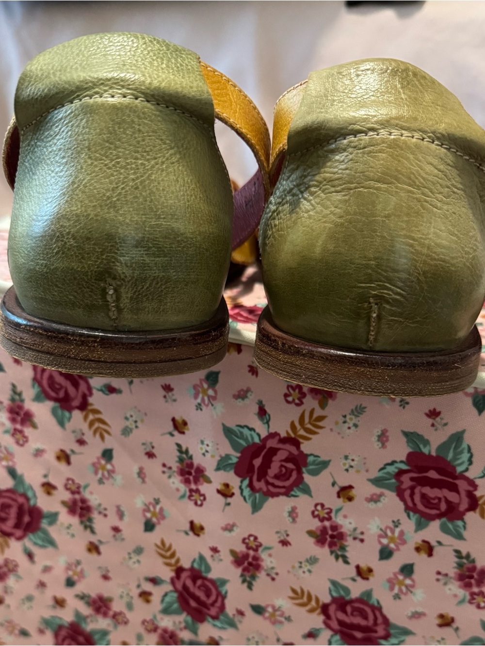 Bed Stu Yellow and Green Strappy Sandals - Picture 2 of 2